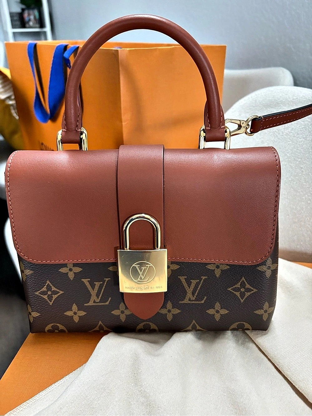 Louis Vuitton Lockme Ever Mini Shoulder Bag in Brown & Black